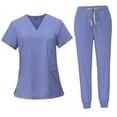 thumbnail image 1 of 2x Conjunto De Uniforme Médico Femenino, Ropa De Trabajo De Enfermera Lavable A Máquina Para Salón De Belleza, 1 of 8