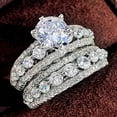 thumbnail image 4 of APIPEE 2pcs His and Hers Wedding Ring Sets Couples Engagement Rings Women and Men 925 Sterling Silver AAA Cubic Zirconia Birthday Gift, 4 of 8