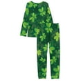 thumbnail image 5 of NETILGEN Plant Green Leaves Skin-Friendly Nightwear for Women Sleepwear, 2 Pieces Winter & Summer & Autumn Women Pajama Set, Round Neck & Long Sleeve Pjs Set for Women, 5 of 6