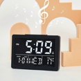 thumbnail image 3 of Digital Alarm Clock With Led Time Display Temperature Detect Snooze Clocks For Bedroom Bedside Desk, 3 of 5