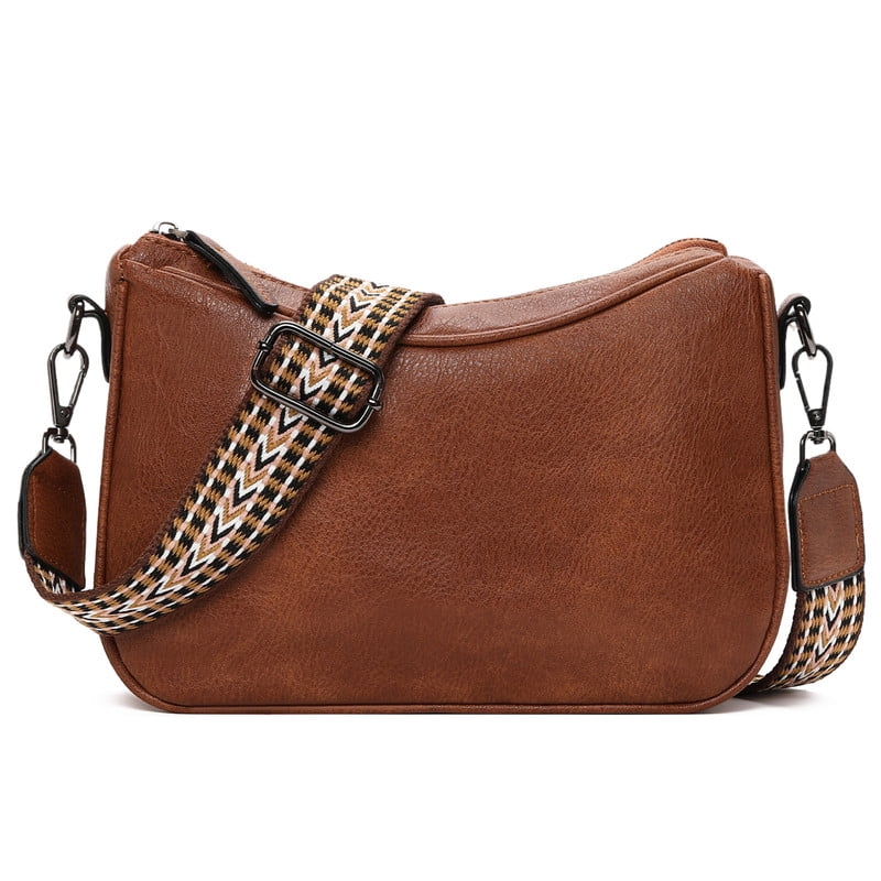 GAEKEAO Women's Shoulder Bag, Medium Handbag, Women's Leather Crossbody Bags with Adjustable Coloured Strap