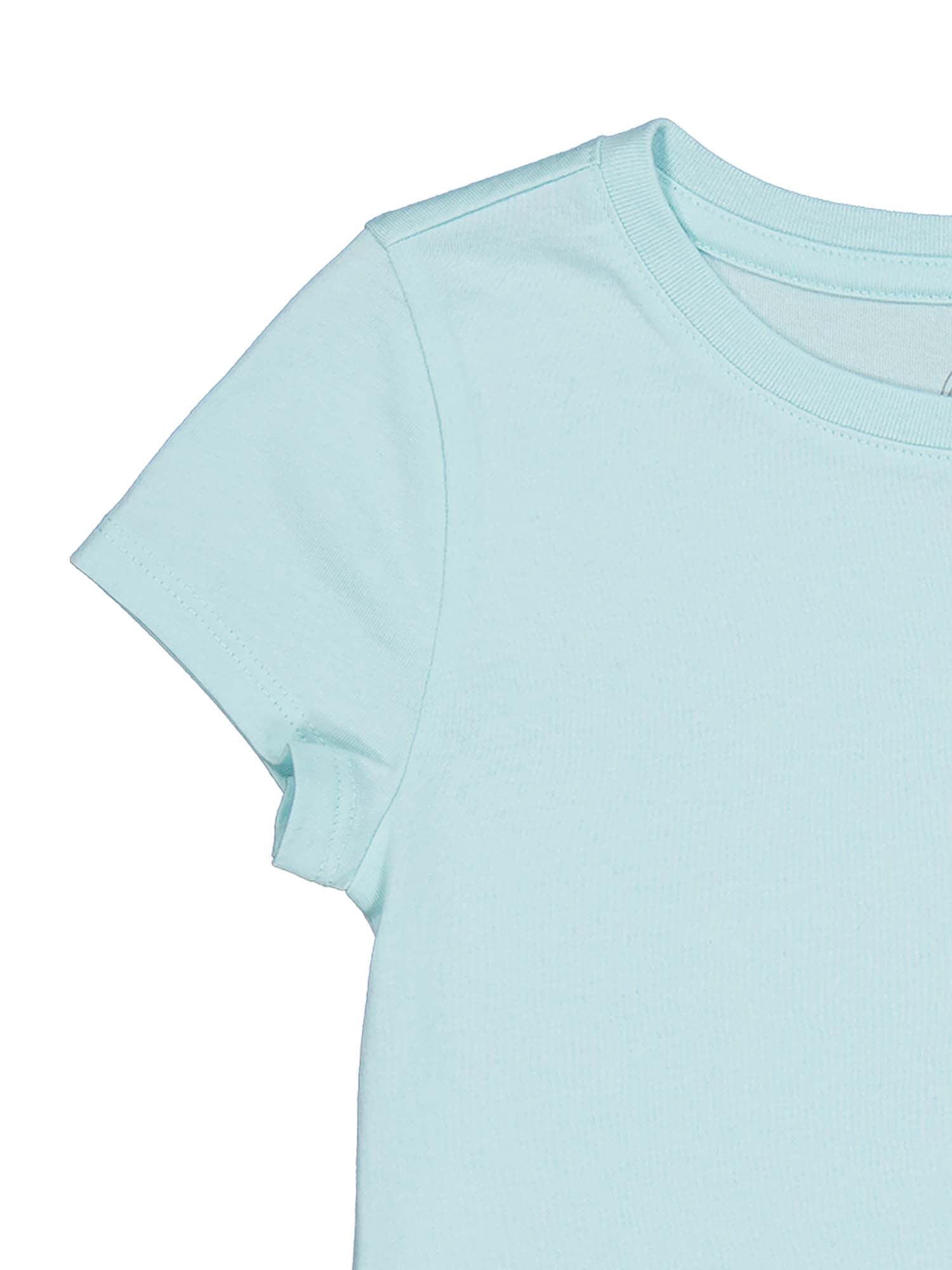 Wonder Nation Girls Kid Tough Tee with Short Sleeves, Sizes 4-18 & Plus