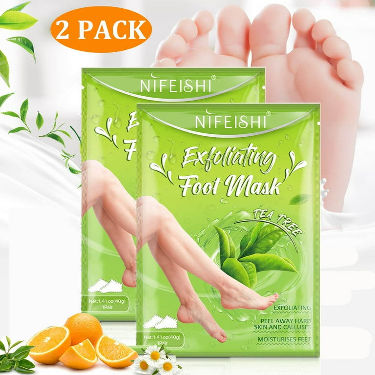 Tea Tree Foot Peel Mask For Dead Skin Callused and Cracked Heels Foot Mask  Removes Rough