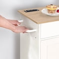 thumbnail image 3 of HOOBRO Kitchen Island with Power Outlet, Kitchen Storage Island with Spice Rack and Drawer, Rolling Kitchen on Wheels, for Home, Dining Room, Natural and White WN82UZD01G1, 3 of 13