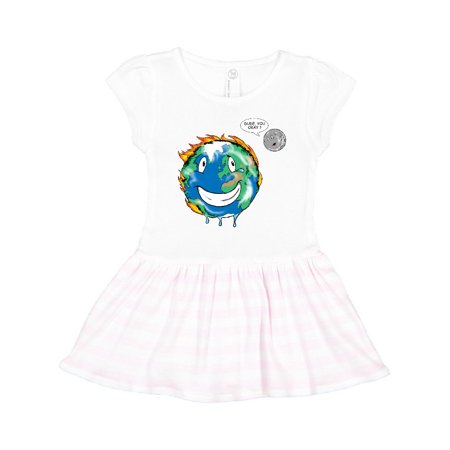 

Inktastic Earth on Fire Dude You Okay Gift Toddler Girl Dress