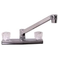 thumbnail image 4 of Westbrass D33228KIT-26 33" Double Bowl Stainless Steel Kitchen Sink Kit with 2-Handle Faucet, Soap Dispenser and Drain Strainers, Polished Chrome, 4 of 10