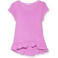 thumbnail image 1 of Kids Girls' V-nk Ruffle Hem Tee, Neon Purple, 3T, 1 of 1