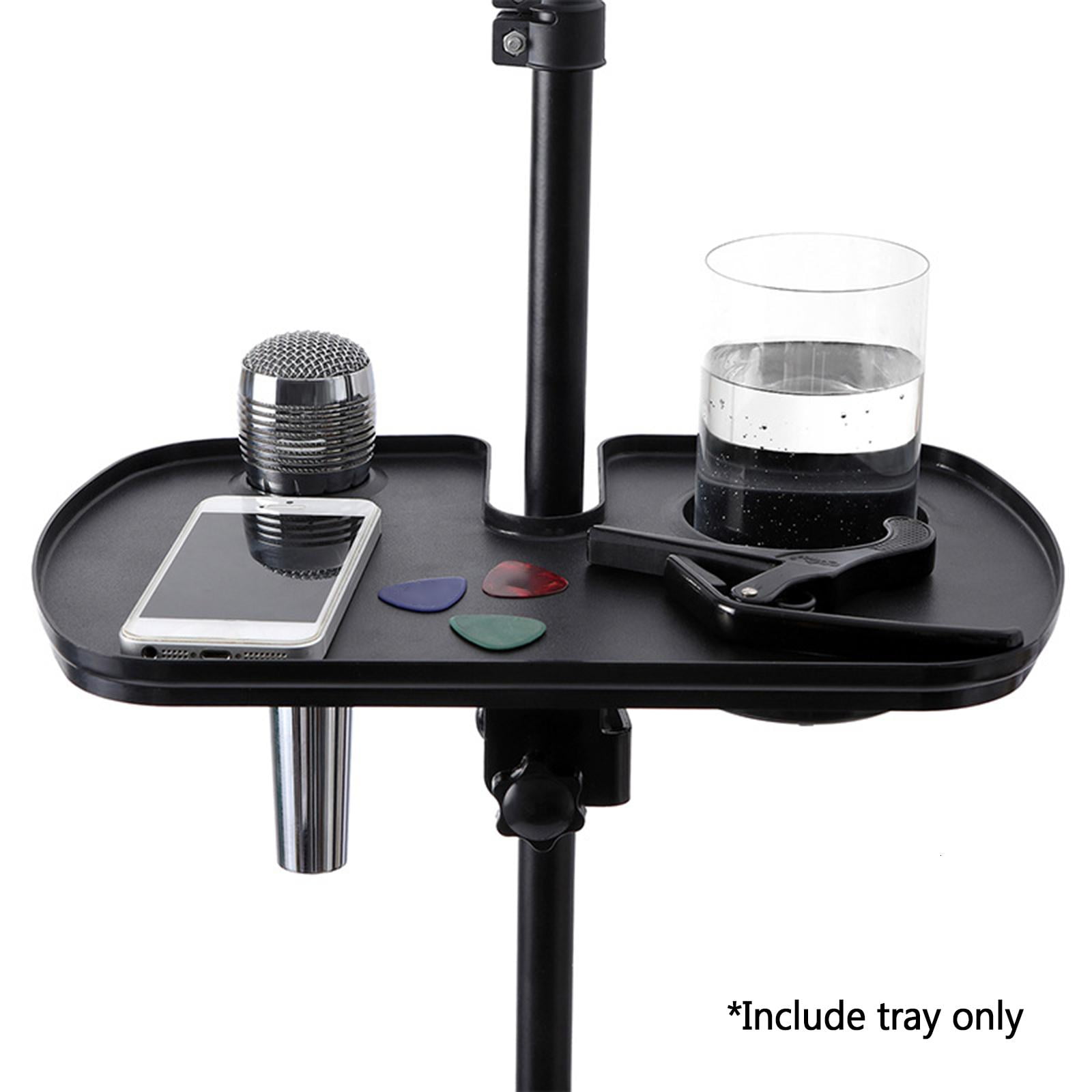 SDFGTstore Plastic Microphone Stand Tray Stage Concert Performance Vocal Guitar Accessory with Drink Holder Microphone Holder