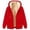 Red, variant on Unisex Fleece Hooded Winter Jacket Zip Up Warm Coat with Pockets Solid Color Casual Outerwear