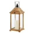 thumbnail image 4 of SAFAVIEH Elida Brown Wood Outdoor Candle Holder, 4 of 6