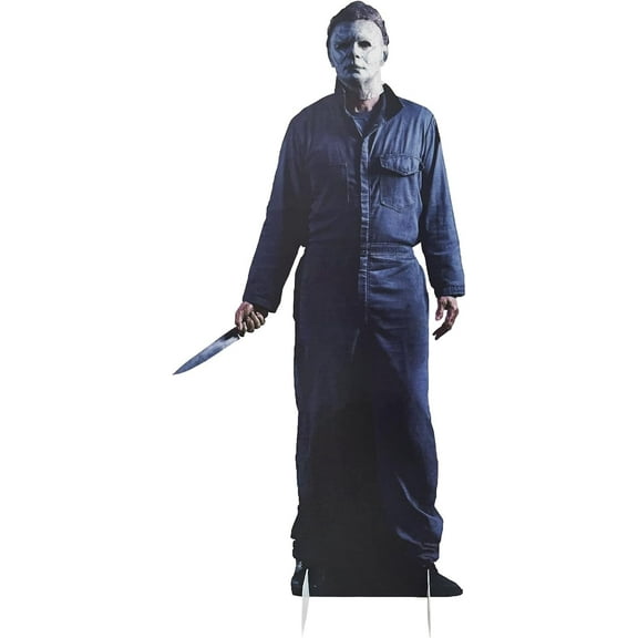 Life Size Horror Cardboard Cutout Halloween Michael Figure Decorations - Man 1 Blue