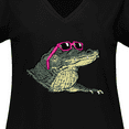 thumbnail image 4 of Inktastic Sunny Gator in Pink Sunglasses Women's Plus Size V-Neck T-Shirt, 4 of 5