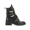 thumbnail image 3 of DKNY Womens Black Zipper Accent Ita Round Toe Block Heel Buckle Boots Shoes 8.5 M, 3 of 4