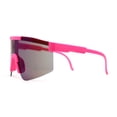 thumbnail image 4 of Boys Kids Rimless Color Mirror Neon Wrap Curved Sport Sunglasses Pink - Purple Mirror, 4 of 4