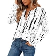 thumbnail image 4 of Women’s Vintage Floral Print Long Sleeve Top, Crew Neck Casual Blouse, Loose Fit Soft Fabric Everyday Women Shirt for Spring Fall, White, 2XL, 4 of 5