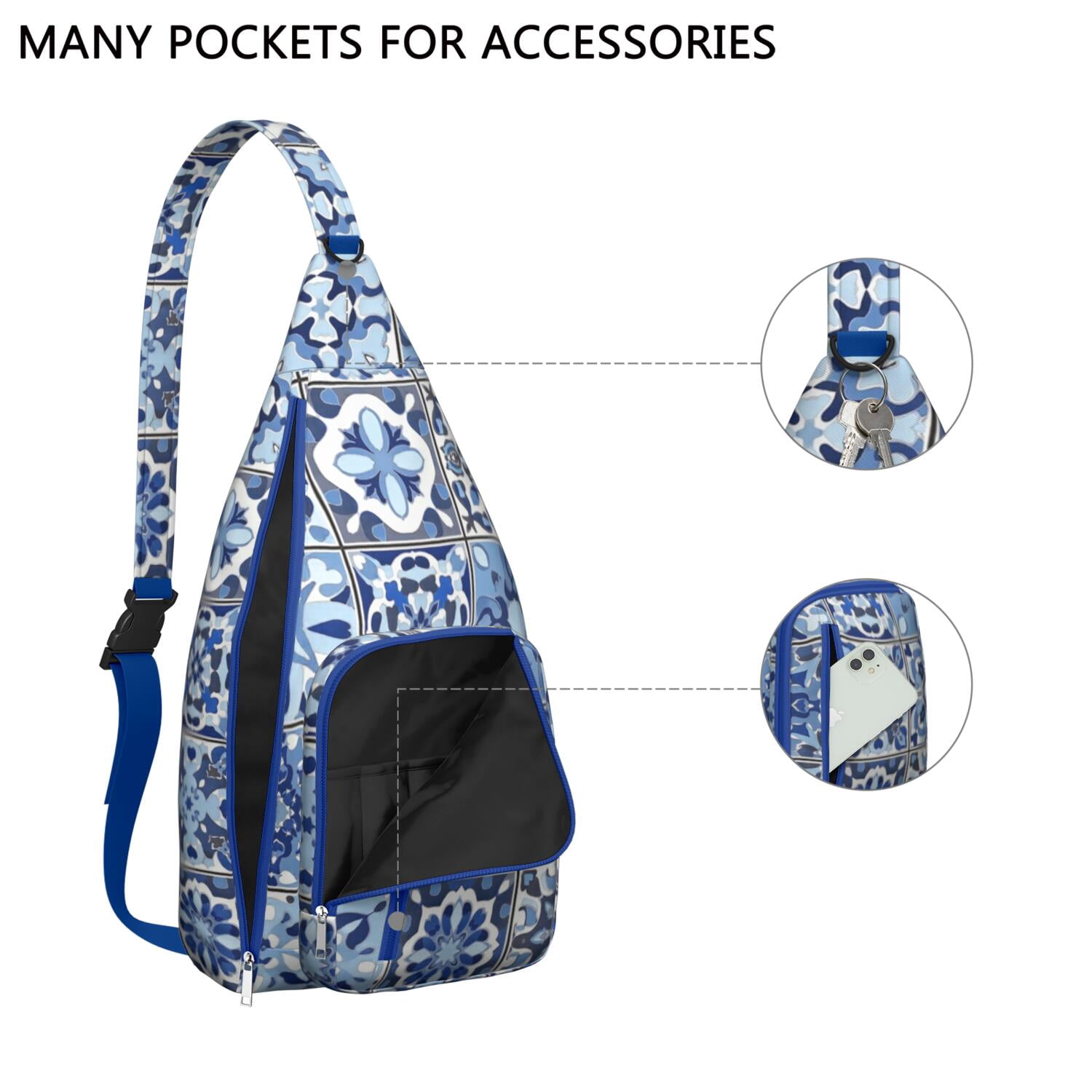 Small Sling Bag Crossbody Shoulder Backpack Gym Sports Travel Hiking Daypack Chest Bag Small Backpack for Travelers Office Workers Bohemian Tribal