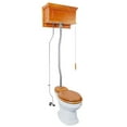 thumbnail image 5 of Light Oak High Tank Pull Chain Elongated Toilet Wooden Raised Tank 59"- 74" Renovator's Supply, 5 of 6