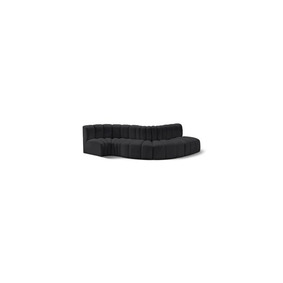 Meridian Furniture Arc Black Vegan Leather Modular Sectional