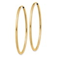 thumbnail image 2 of Real 14kt Yellow Gold 1.5mm Polished Round Endless Hoop Earrings; for Adults and Teens; for Women and Men, 2 of 3