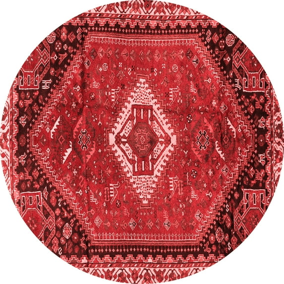 Ahgly Company Indoor Round Persian Red Traditional Area Rugs, 4' Round