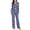Navy, variant on Axiiglly Pajamas for Women Set 2 Piece Sets Long Sleeve Button Down Shirt And Elastic Waisted Soft Lounge Sleepwear with Pockets