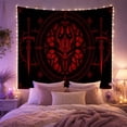 thumbnail image 2 of Dragon Skull in Gothic Rose Window, Mysterious Gothic for Dark Art Lovers, Fantasy Wall Decor, Halloween Gift Tapestry Wall Hanging for Bedroom and Gaming Room, 2 of 7