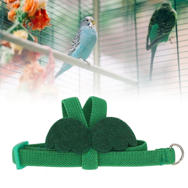 Correa De Arnés Para Loros, Arnés Ligero Para Pájaros, Cuerda De Tracción Ajustable, Resistente A Mordeduras Con Lindas Alas Para Loros