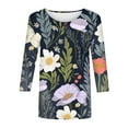 thumbnail image 4 of Fall Tops Plus Size Valentine'S Day 3/4 Sleeve Tee Shirts for Women Fashion Gown, 4 of 5