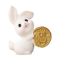 thumbnail image 2 of Escultura de conejo Estatua de conejo de estilo chino, adorno de escritorio, modelo de Animal en miniatura, escultura de estatuilla de pequeño para tienda de , 4,1 cm x 3,7 cm Fanmusic Escultura de conejo, 2 of 7