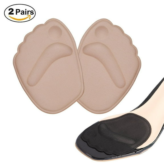 2 Pairs Thick Ball of Foot Cushions,Anti-slip Gel Metatarsal Foot Pads for High Heels,Self-Sticking Shoe Inserts for Forefoot Pain Relief