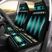 ZHANZZK Set of 2 Car Seat Covers Blue Aztec Colorful Pattern Tribal Cherokee Line Universal Auto Front Seats Protector Fits for Car,SUV Sedan,Truck
