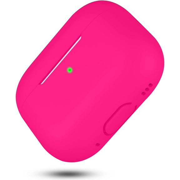 AirPods Pro 2nd Generation Case Cover(2022), Protective Soft Silicone Skin Accessories for Men Women Boys Girls for Apple AirPods Pro Gen 2, Front LED Visible-Hot Pink
