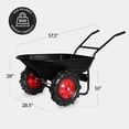 thumbnail image 3 of Best Choice Products 16" Performance Tires Dual-Wheel Wheelbarrow Cart, 500Lb Capacity, Extra Large Wheels - Black, 3 of 9