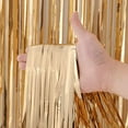 thumbnail image 2 of Nvzi 3 Pack 3.3x8.2 Feet Champagne Foil Fringe Backdrop Curtains, Tinsel Streamers Birthday Party Decorations, Fringe Backdrop for Graduation, Baby Shower, Gender Reveal, Disco Party, 2 of 2