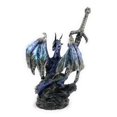 thumbnail image 3 of Ain’t It Nice Dragon Statue with Medieval Dragon Sword and Crystal Ball Collectible Dragon Figurine Fantasy Medieval Dragon Décor, Blue 4(L) 2(W) 7(H) inches, 3 of 7