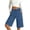 Light Blue, variant on Denim Bermuda Shorts for Women Drawstring Wide Leg Knee High Short Pants with Elastic Waist Casual Summer Loungewear Blue L