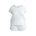 thumbnail image 2 of Joyspun Women's and Women’s Plus Lightweight Sleep Tee and Shorts Set, 2-Piece, Sizes XS to 3X, 2 of 3