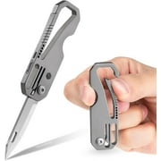 Key Unity Titanium Folding Knife, EDC Pocket Knife with Carabiner for Everyday Carry KK08