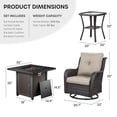 thumbnail image 3 of Bellefurn 4 Pieces Patio Furniture Sets with Fire Pit and Swivel Rocker Chairs,Outdoor Furniture with Fire Pit and Side Table Outdoor Conversation Set for Porch Deck Backyard Poolside, 3 of 13