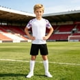 thumbnail image 5 of LPKRT Boys 2 Piece Matching Clothing Set Short Sleeve And Shorts Two Piece Sports Training Breathable Lightweight Outfits Sets White 5-6 Years, 5 of 8