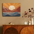 thumbnail image 4 of Fenyluxe Sunset Waves Sun Canvas Wall Decor for Bathroom Hang Ready Room Home Art Decor - Ideal Gift for Wedding, Christmas & More 16x12in, 4 of 6