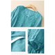thumbnail image 5 of Camiseta de manga corta con cuello en V y bordado para mujer - Top fino y transpirable de alta densidad, mezcla de lino, M-XXL, 5 of 5