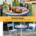 thumbnail image 6 of Elastic Fitted Round Tablecloth, Navy Blue Ocean Waterproof Stretch Table Cover for 45"-54" Tables, Summer Coastal Beach Nautical Starfish Washable Outdoor Tablecloths for Patio, Picnic, Camping, 6 of 9