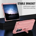 thumbnail image 3 of Dteck for Samsung Galaxy Z Fold 6 Pen Holder Case 2024,Foldable Screen Protective Case with Hinge Protection Heavy Duty Shockproof Dropproof Z Fold 6 Phone Case with Stand Stylus, Pink, 3 of 7