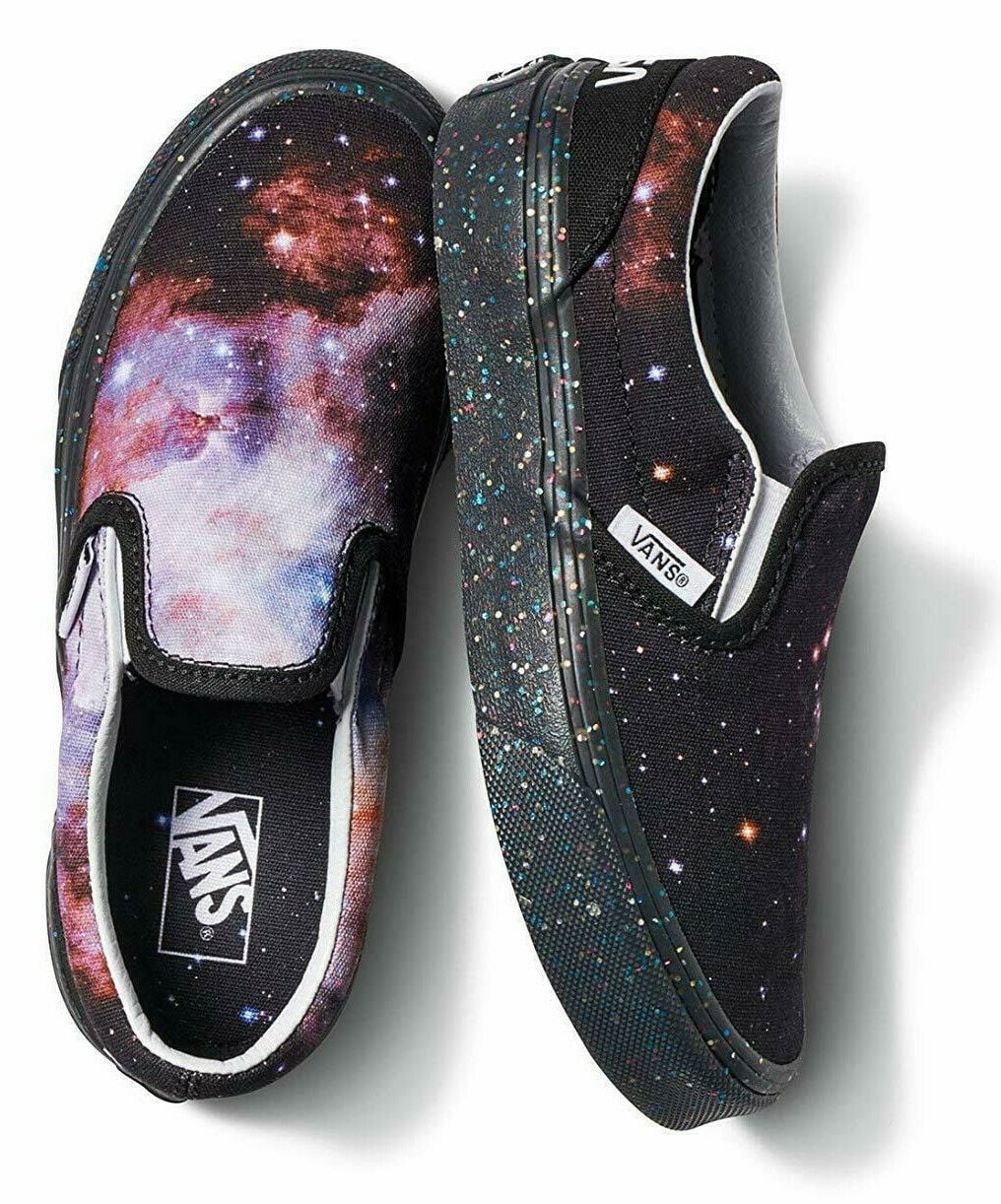 Vans lace up space galaxy cosmos youth shoes size 2