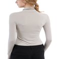 thumbnail image 4 of Hauts de Base Chauds en Modal pour Femmes Coupe Ajustée Col Roulé Simulé Manches Longues Couches de Base Chandails Thermiques, 4 of 6