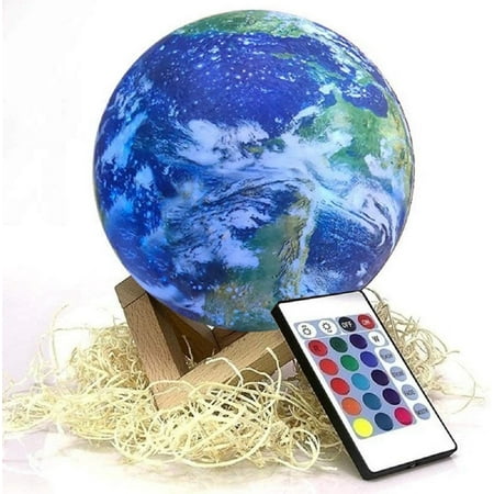 

Kid Universe Earth toy outer space bedroom 3D Globe Touch Lamp remote 4 in