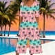 thumbnail image 2 of Vestido de Verano de Manga Corta para las Mujeres Hawaiana Unisex Impresión Casual Cuello en V Atrás Cremallera Bolsillo Lateral Overalls, 2 of 5