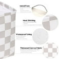 thumbnail image 5 of Hinwo 3-Pack Square Organizer Shelf Bins, Canvas Fabric Storage Baskets with Handles & Drawstring Cover, 22L Collapsible Storage Boxes, 11 x 11 x 11 Inches, Grey Checkerboard, 5 of 6