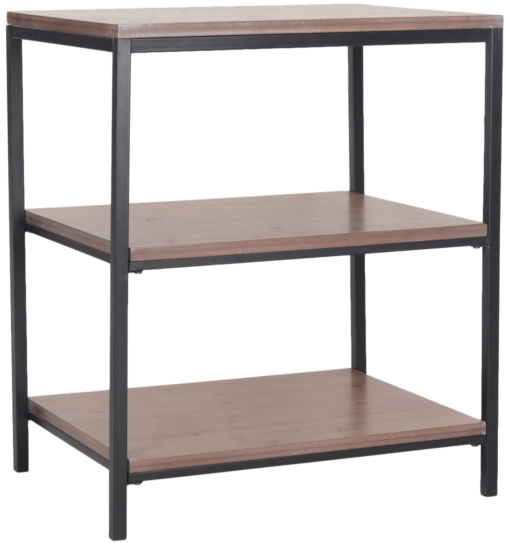 SAFAVIEH Zeke Solid Rustic 3 Tier Shelf Unit, Red Maple